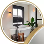 Stensko ogledalo LED 100cm MMJ BRUSH GOLD