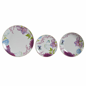 NEW Set Posode DKD Home Decor Metulj Modra Bela Zelena Roza Porcelan (18 Kosi)