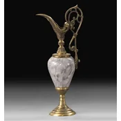 Casa Padrino luxury baroque vase in wine jug shape antique brass/gray H. 37 cm - Baroque decoration accessories