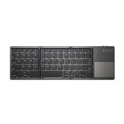 DEVIA ULTRA1 Bluetooth tipkovnica – univerzalna, sklopiva, tamnosiva