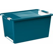 Modrozelena plastična škatla za shranjevanje s pokrovom 55x35x28 cm Bi-Box – KIS