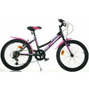 DINO Bikes - Otroško kolo 20 420D-04SC - AURELIA črno-roza s prestavami