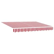 Vidaxl Vlečna tenda Rdeča in bela 300 x 250 cm Tkanina in kovina