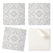 shumee Paket PVC ploščic z vzorcem za dnevno sobo, samolepilni cvetlični vzorec z detajli 9x30x30 cm