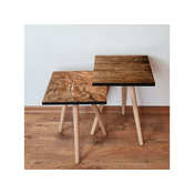 Hanah Home Sklapajuci Stocic 2 Komada 2SHP425 - Braon