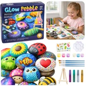 Kreativni Set za Barvanje Kamnov z Lučečimi Barvami - LEAN TOYS
