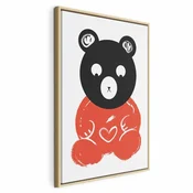 Slika - Thoughtful Bear (1 Part) Vertical 80x120 U prirodnom drvenom okviru
