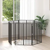 Vrata za pse 6 pcs Crna 80 x 100 cm Cinkani celik