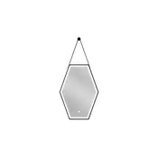 Mexen Orla kopalniško zrcalo z osvetlitvijo 50 x 70 cm, LED 6000K, proti rosenju, črn okvir - 9815-050-070-611-70