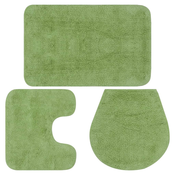 vidaXL 3-dijelni set kupaonskih otiraca od tkanine zeleni