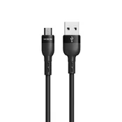 Moxom mx-cb184 silicone micro 3a 1m crni USB data kabal ( u2159 )