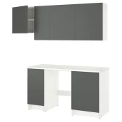 KNOXHULT Kuhinja, tamnosiva, 220x61x220 cm