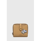 Usnjena denarnica Polo Ralph Lauren ženska, bež barva, 427937676