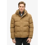 Superdry za moške. M5011743A Prešita jakna s kapuco Everest rjava (S), Priložnostno, Poliester, Dolg rokav