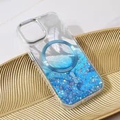 Maska Magsafe Glitter za iPhone 15 6.1 plava