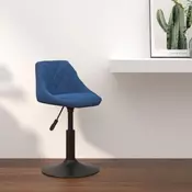 Vidaxl vidaXL Barski stol iz modrega žameta