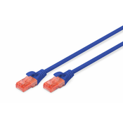 CAT 6, U-UTP patch cord, PVC AWG 26/7, length 1 m, color blue