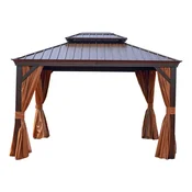 Homestar Paviljon SUNSET 3,65x4,85xV2/2,7 m rjavo-bež