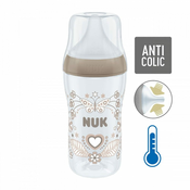 NUK Perfect Match steklenička za dojenčke z uravnavanjem temperature 260 ml, rjava