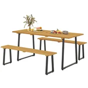Homestar Jedilna garnitura 3-delna 178x76x77 cm naravni les