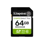 KINGSTON 64GB SDXC Canvas Select Plus, SDS3/64GB