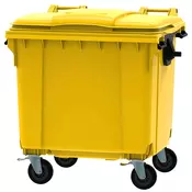 Plasticni kontejner 1100l ravan poklopac žuta 1018-10