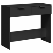 MAISON CHIC konzolna miza - miza ob steni črna 90x36x75 cm inženirski les, (21786632)
