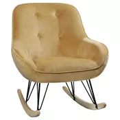 STOLICA ZA LJULJANJE drvo, metal, tekstil žuta, prirodna boja, crna
