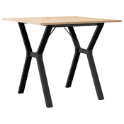 MAISON CHIC Jedilna miza - Kuhinjska miza - Jedilni stol Y okvir 90x90x75 cm trdna borovina lito železo, (21715284)