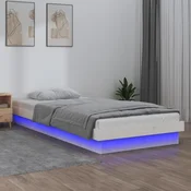 shumee vidaXL Posteljni okvir LED 90x200 cm masiven les