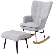 Homestar Gugalnik s taburejem 64x89x90 cm svetlo siva