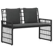 Vidaxl Zunanja klop Enobarvno Črna in Temno siva 116 x 55 x 82 cm