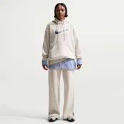 Nike Phoenix Fleece Womens High-Waisted Wide-Leg Logo Trousers - Fleece