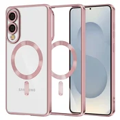 Ovitek Techsuit Luxury Crystal MagSafe za Samsung Galaxy S25 Edge - roza
