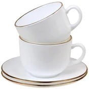 slomart KINGHoff set skodelic z podstavki, 12 kos, opal, bela/zlata, KH-1929