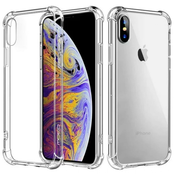 Silikonska futrola s ojacanim rubovima za Apple iPhone X/iPhone XS - Prozirna KP23570