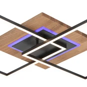 Elobra LED stropna svetilka Panama M Plus, hrast/črna, dolžina 61 cm - Dnevna soba/jedilnica - Sodobni - naravni hrast, črn - Les