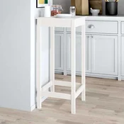 vidaXL Barska miza bela 50x50x110 cm trdna borovina