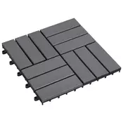 vidaXL Pločice za decking 20 pcs Siva 30 x 30 cm Acacijsko drvo