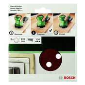 Bosch Set brusnih listova za ekscentricnu brusilicu 2609256A25, 5-delni, 125mm, G120