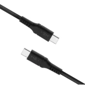 FIXED USB-kabel tekoči silikonski USB-C/USB-C s podporo za PD, 60W, 2m - črn
