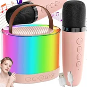 Set LED RGB aku. karaoke zvočnik Bluetooth 5.3 2x mikrofon USB