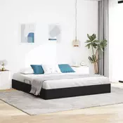 Otomanski krevet s pohranom Crna 180 x 200 cm Baršun