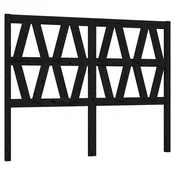 Vidaxl Posteljno vzglavje črno 126x4x100 cm trdna borovina