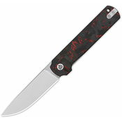 QSP Knife Lark Linerlock Red/Blk CF
