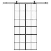 vidaXL vidaXL Drsna vrata z opremo črna 102x205 cm ESG steklo, (21749563)
