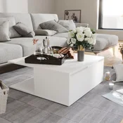 Stolic za kavu bijeli 80 x 80 x 31 cm od konstruiranog drva