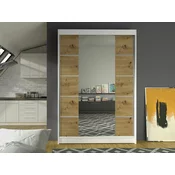 Garderobna omara Atlanta 151 Artisan hrast, Bela, 200x120x58cm, Vrata omare: Drsna