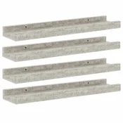 Vidaxl Stenske police 4 kosi betonsko sive 40x90x3 cm
