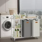 Songmics Košara za perilo 2 predelka 87x33x805 cm